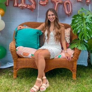 ASTR the label white flower crochet dress